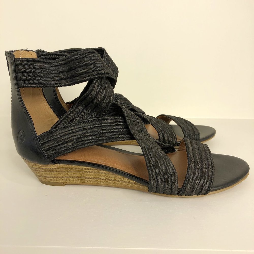 Lucky Brand Ankle Strap Strappy Bootie Wedge Sandals 9